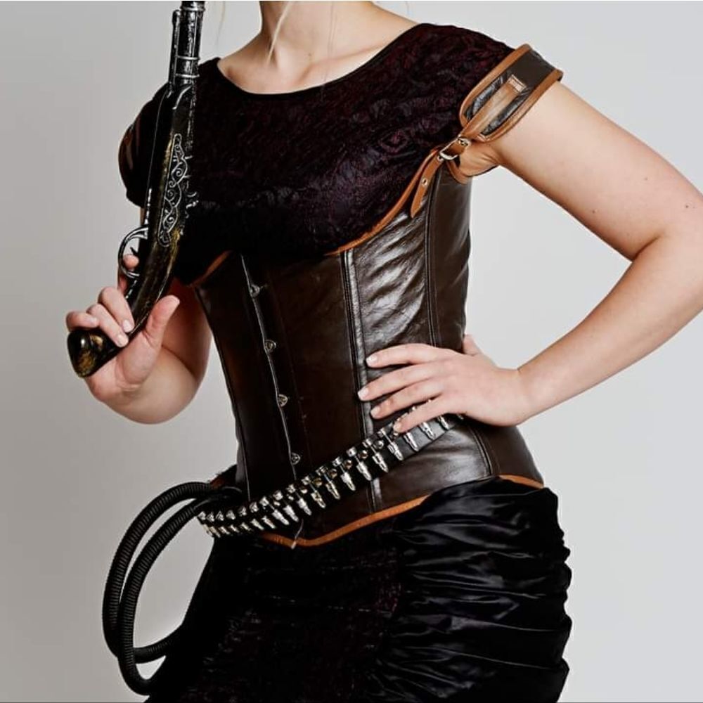 Dracula Clothing Leather Under Bust Corset Steampunk M - Picture 2 of 9